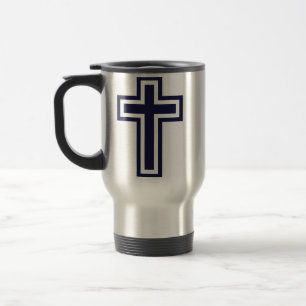 Taza De Viaje Variantes de la cruz azul cristiana
