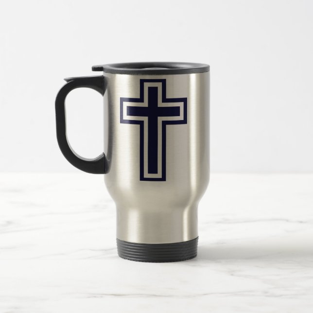 Taza De Viaje Variantes de la cruz azul cristiana (Izquierda)