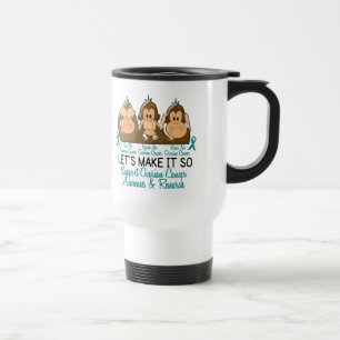 Taza De Viaje Vea que hablar no oiga a ningún cáncer ovárico 