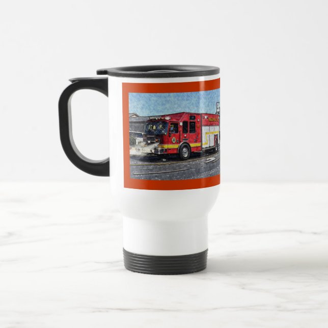 Taza De Viaje Vehículo de emergencia del camión de rescate contr (Izquierda)