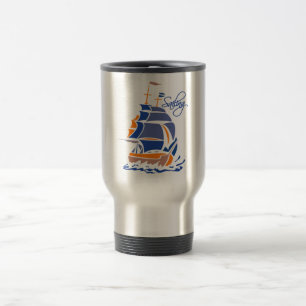 Taza De Viaje Vela de barro, personalizable - elegir estilo y co
