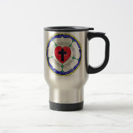 Taza De Viaje Ventana de vidrio tintado de la Rosa de Lutero