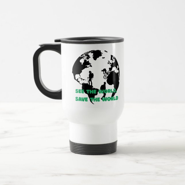 Taza De Viaje Ver el mundo Salven el ciclismo mundial (Izquierda)
