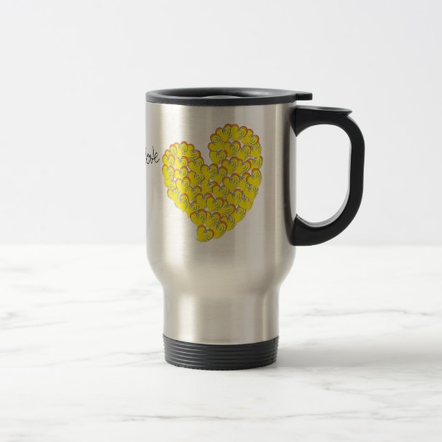Taza De Viaje Verano enamorado - Corazones de sol y playa (Derecha)