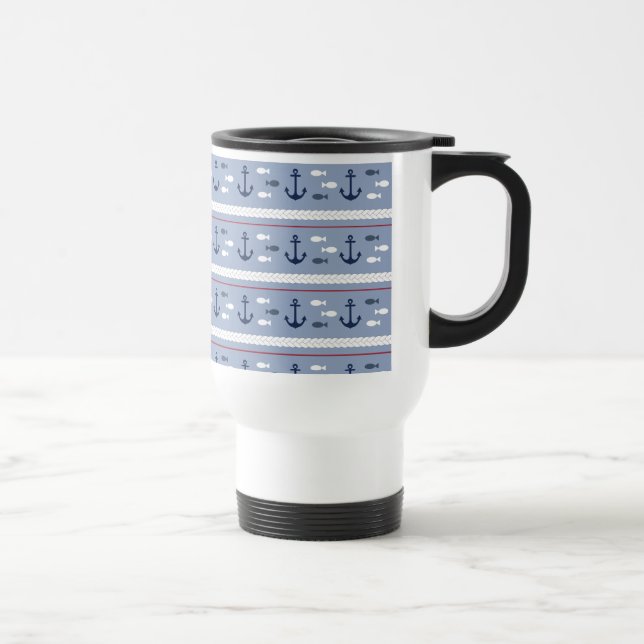 Taza De Viaje Verano náutico azul (Derecha)