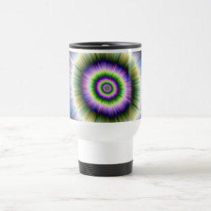 Taza De Viaje Verde azul explosivo y rosa