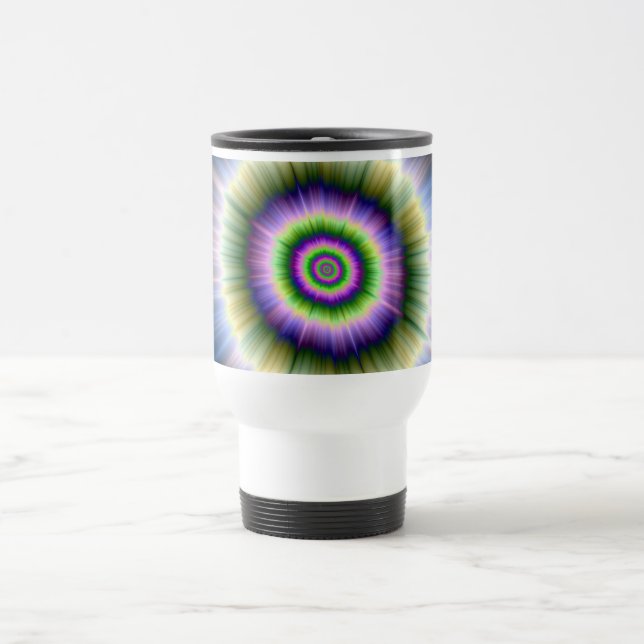 Taza De Viaje Verde azul explosivo y rosa (Centro)