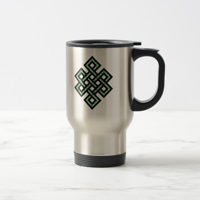 Taza De Viaje Verde céltico del nudo 10 (Derecha)