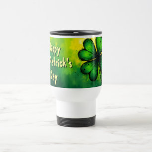 Taza De Viaje Verde, Felicidad & Alegría - ¡Feliz Día de San Pat