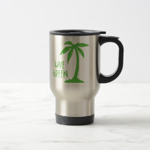 Taza De Viaje Verde vivo - Árbol de palmas