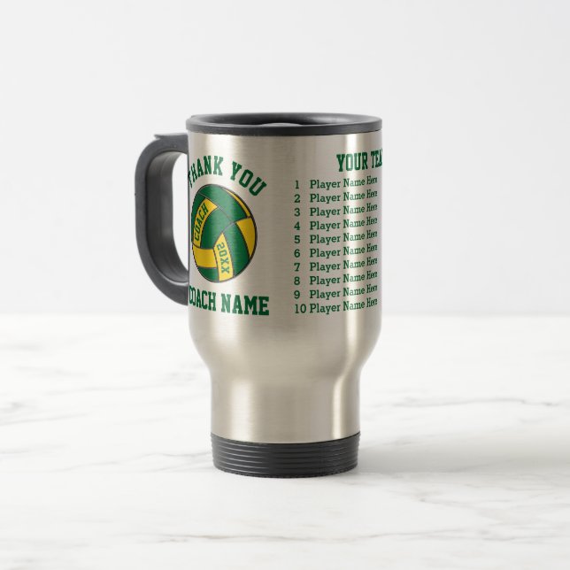 Taza De Viaje Verde y regalos del coche del voleibol del oro (Anverso izquierdo)