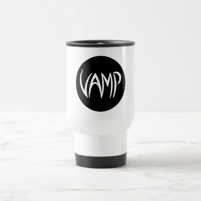Taza De Viaje Versión de texto Vamp (blanco/negro) (Centro)