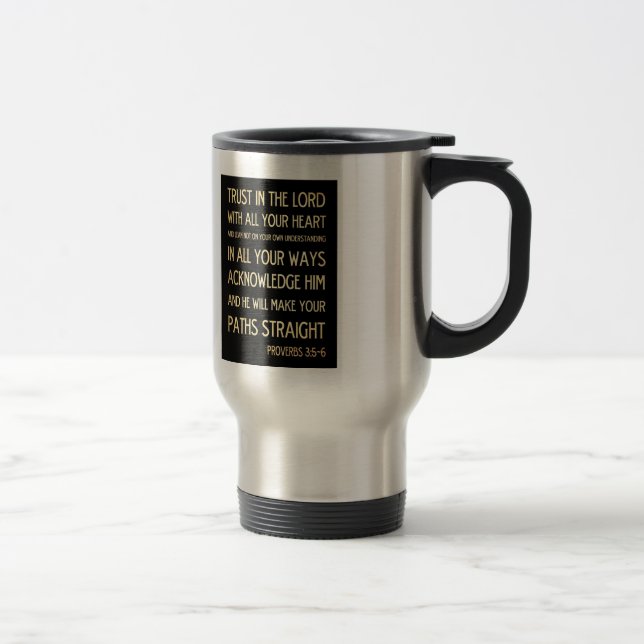 Taza De Viaje Verso Scriptural cristiano de la biblia - 3:5 de (Derecha)