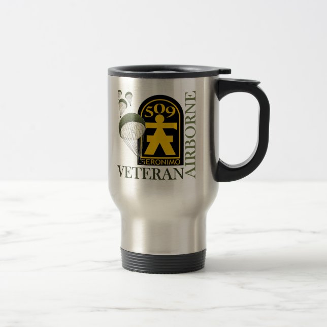 Taza De Viaje Veterano aerotransportado - 509o PIR (Derecha)