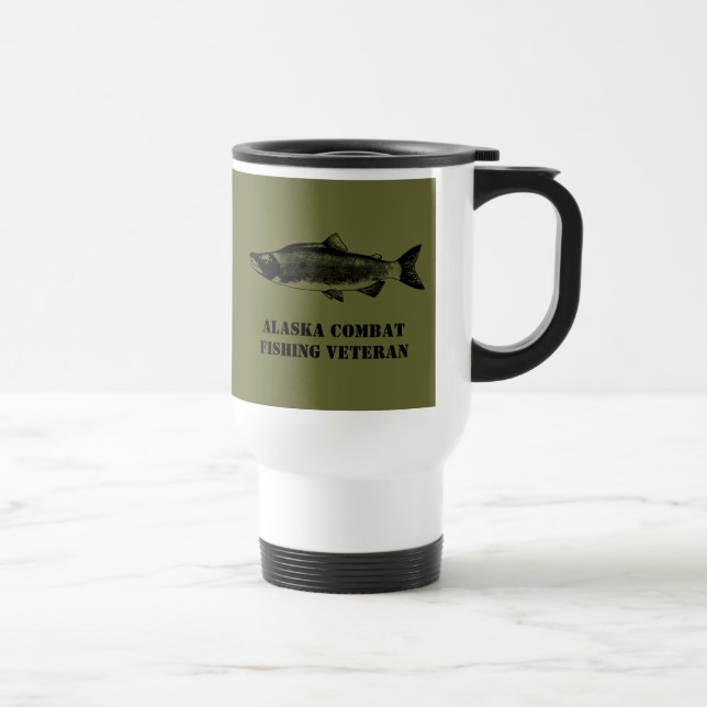 Taza De Viaje Veterano de la Pesca de Combate de Alaska (Derecha)