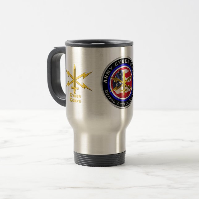 Taza De Viaje Veterano del Cuerpo Cibernético del Ejército (Anverso izquierdo)