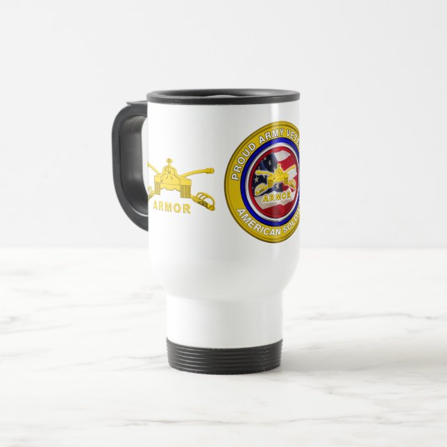 Taza De Viaje Veterano del Ejército Orgulloso (Anverso izquierdo)