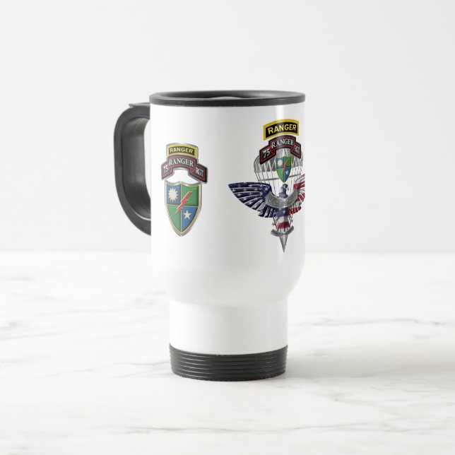 Taza De Viaje Veterano del Regimiento del 75° Ranger  (Anverso izquierdo)