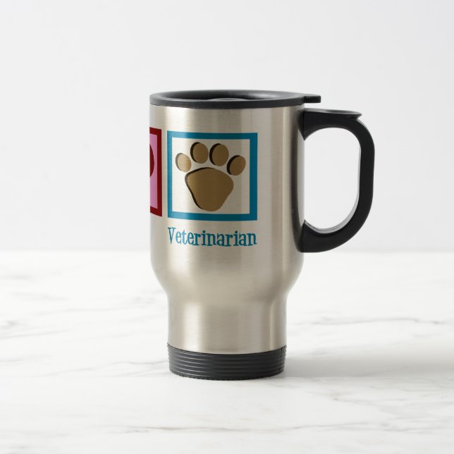 Taza De Viaje Veterinaria de Paz Amor (Derecha)