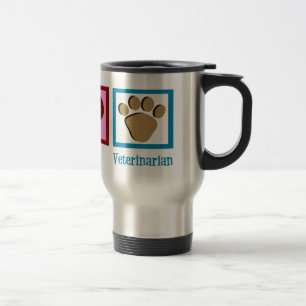 Taza De Viaje Veterinario del amor de la paz
