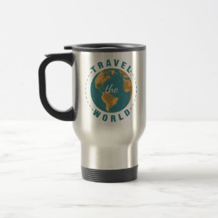Taza De Viaje Viaja por el mundo Earth Vacation Map Vintage Glob