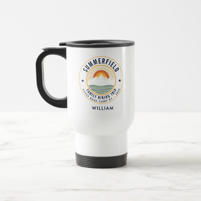 Taza De Viaje Viaje de excursión en pareja Retro Montañas Famili (Izquierda)