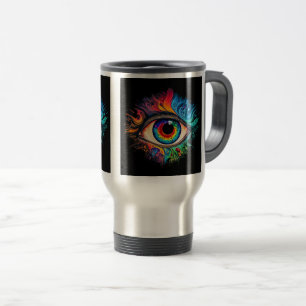 Taza De Viaje Viaje de ojos psicodélicos/Mug para viajeros frecu