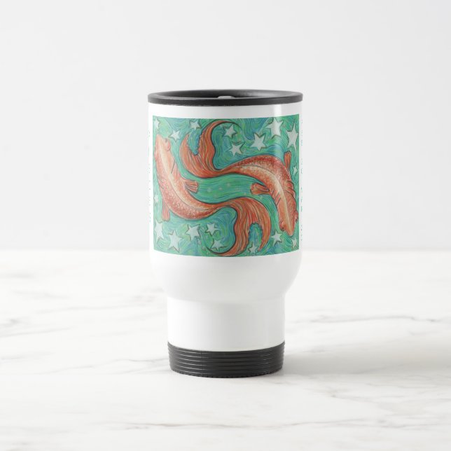 Taza De Viaje Viaje de Piscis del zodiaco/taza del viajero (Centro)