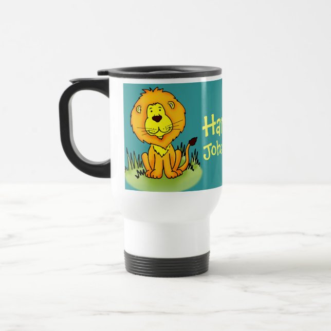 Taza De Viaje Viaje del león de los niños de "su nombre"/taza (Izquierda)