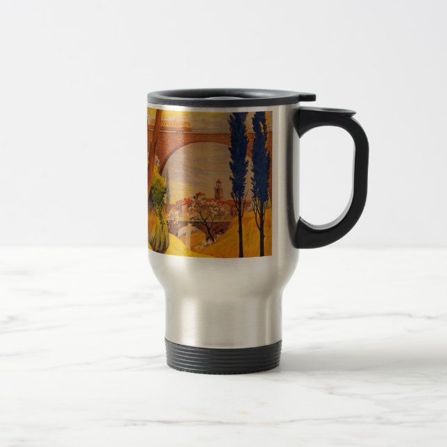 Taza De Viaje Viaje francés vintage por ferrocarril (Derecha)