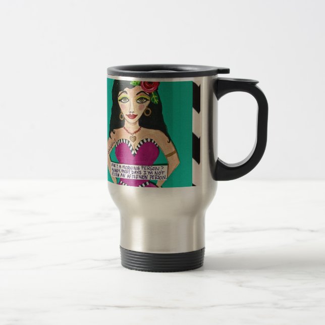 TAZA DE VIAJE ¿VIAJE MUG-ME? ¿UNA PERSONA DE LA MAÑANA? (Derecha)