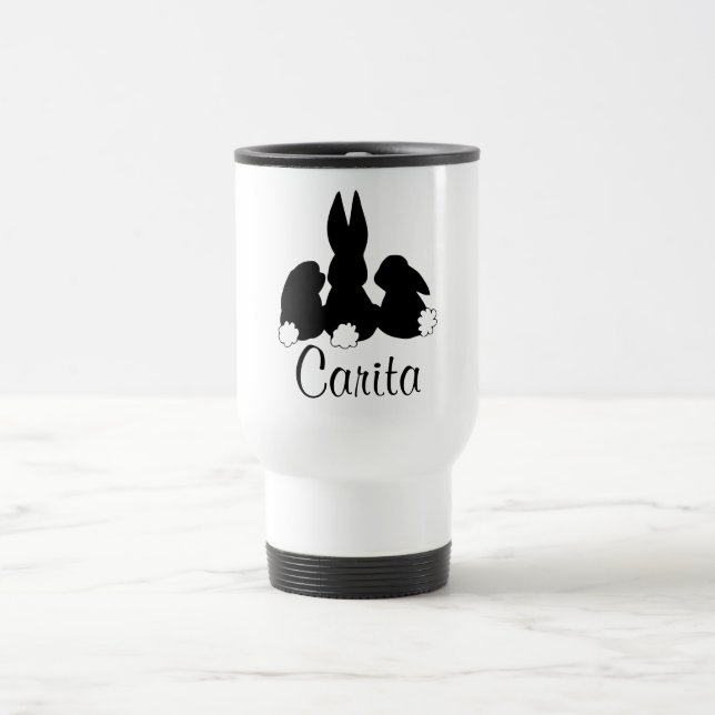 Taza De Viaje Viaje/Mug para conejito de Pascua personalizado (Centro)