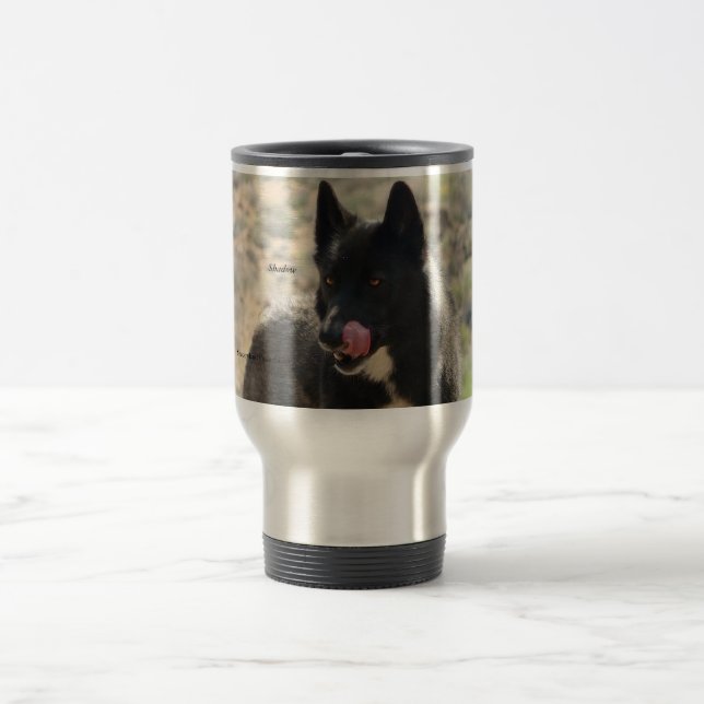 Taza De Viaje Viaje negro del lobo/taza del viajero (Centro)
