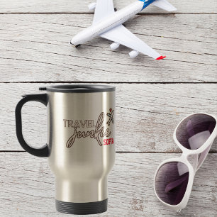 Taza De Viaje Viajero Adicto Avión Minimalista Personalizado