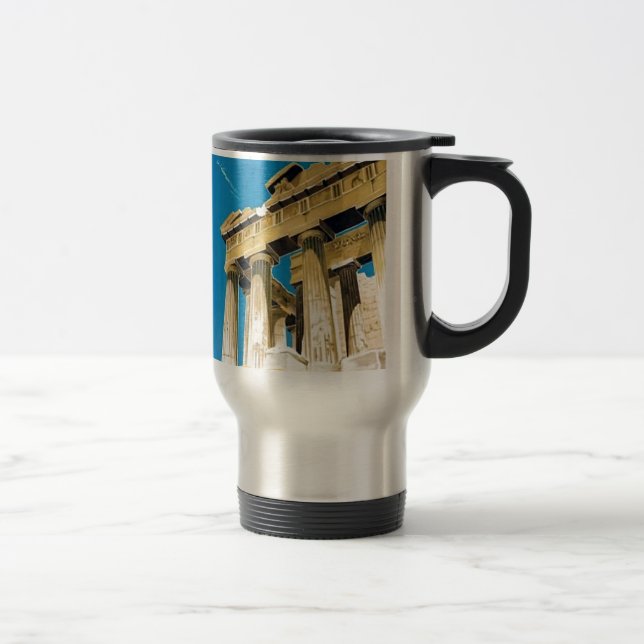 Taza De Viaje Viajes de época Atenas Grecia Templo del Partenón (Derecha)