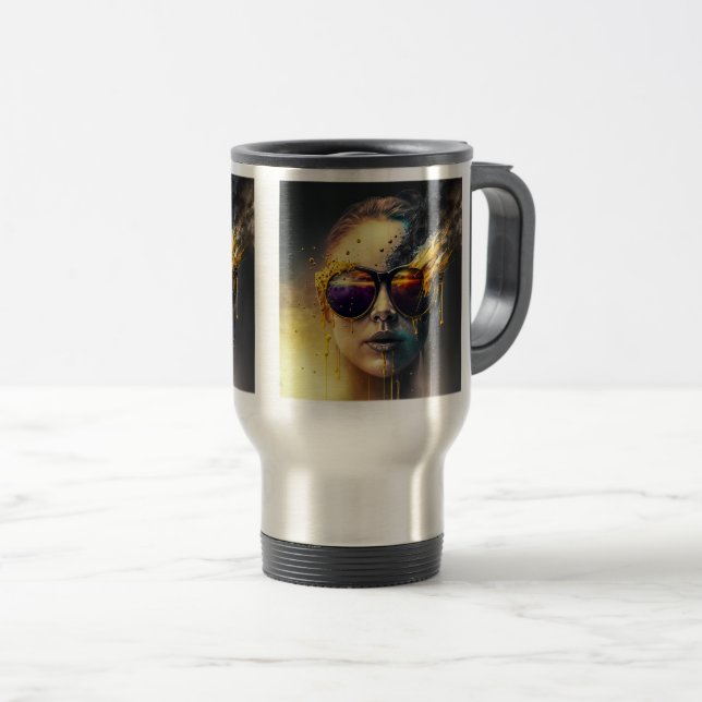 Taza De Viaje Viajes/Mug de quemando gafas, 15 oz (Anverso derecho)