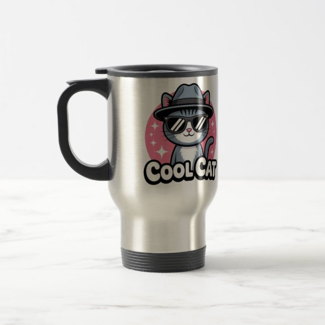 Taza De Viaje Vibraciones de Gato Genial (Izquierda)