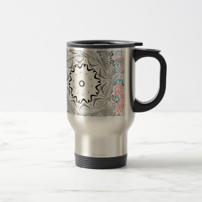Taza De Viaje Vibrante cultura africana: Una fusión rosa y cian (Derecha)