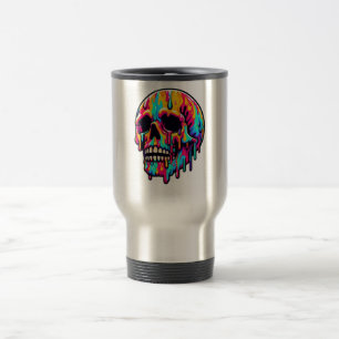 Taza De Viaje Vibrante Melting Skull