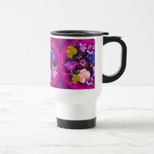 Taza De Viaje Vibrante pantalla de viajes con sabor a rosa