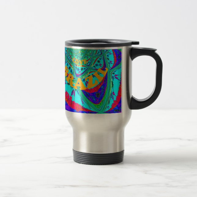 Taza De Viaje Vibrante patrón floral: tributo brasileño come amo (Derecha)