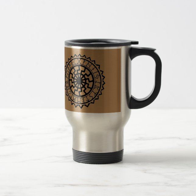 Taza De Viaje Viking Celtic Sun Rune Calendar (Derecha)