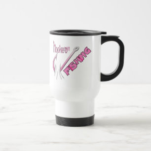 Taza De Viaje Vinculado A La Pesca De Hook Rosa