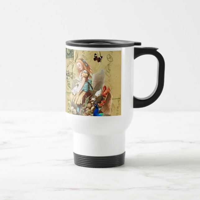 Taza De Viaje Vintage Alicia en collage del país de las (Derecha)