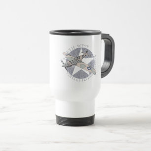 Taza De Viaje Vintage Logo.png del aeroplano de Curtiss P-40