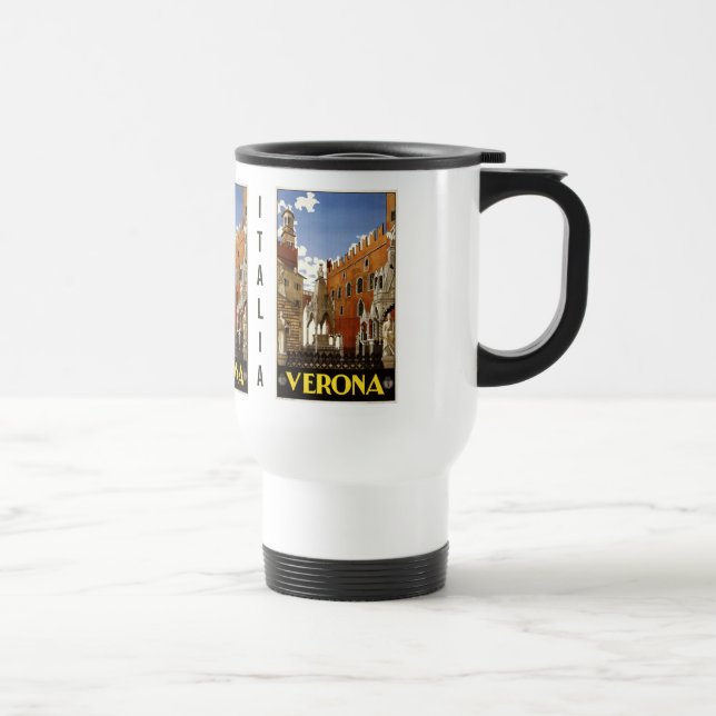 Taza De Viaje Vintage Verona Italy personalizado mugs (Derecha)