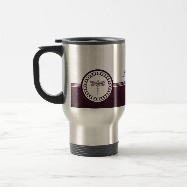 Taza De Viaje Violet Dragonfly Emblem Travel Mug (Izquierda)