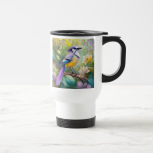 Taza De Viaje Violet Tufted Jay Fantasy Bird