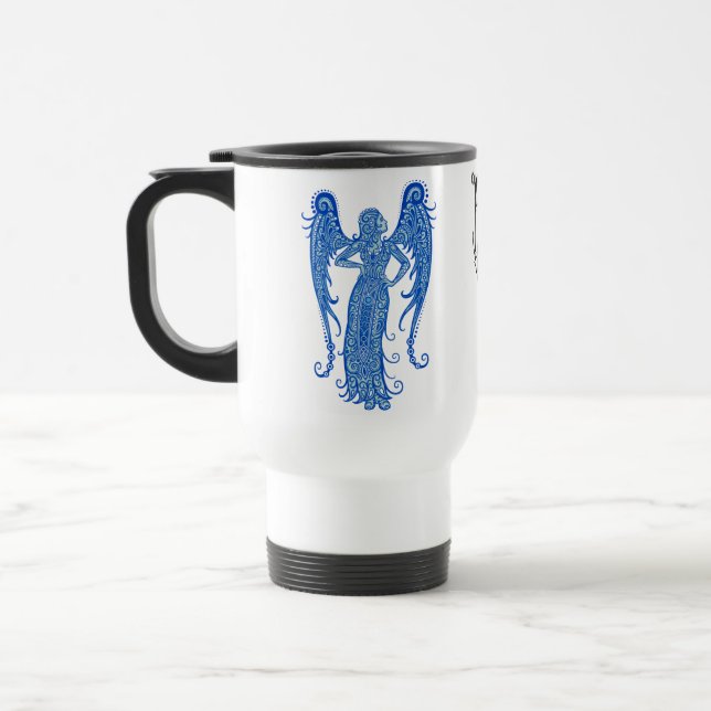 Taza De Viaje Virgo tribal azul complejo (Izquierda)