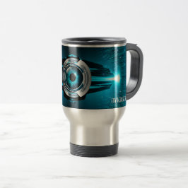 Taza De Viaje Vista de circuito cibernético de nombre personaliz